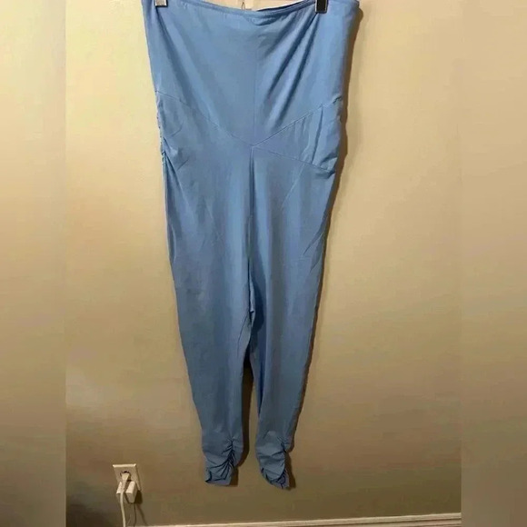 NWOT FREE PEOPLE Hot Shot Strapless Jumpsuit By Fp  Movement Raindrop Blue XS - Picture 3 of 5